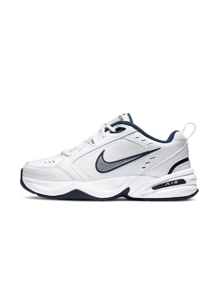Nike Monarch Silver Nike sneaker in white / navy / silver