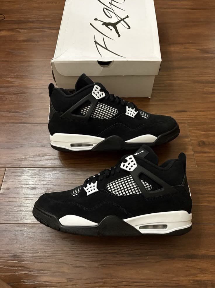 Air Jordan 4 Black Canvas Jordan sneaker in black / sail