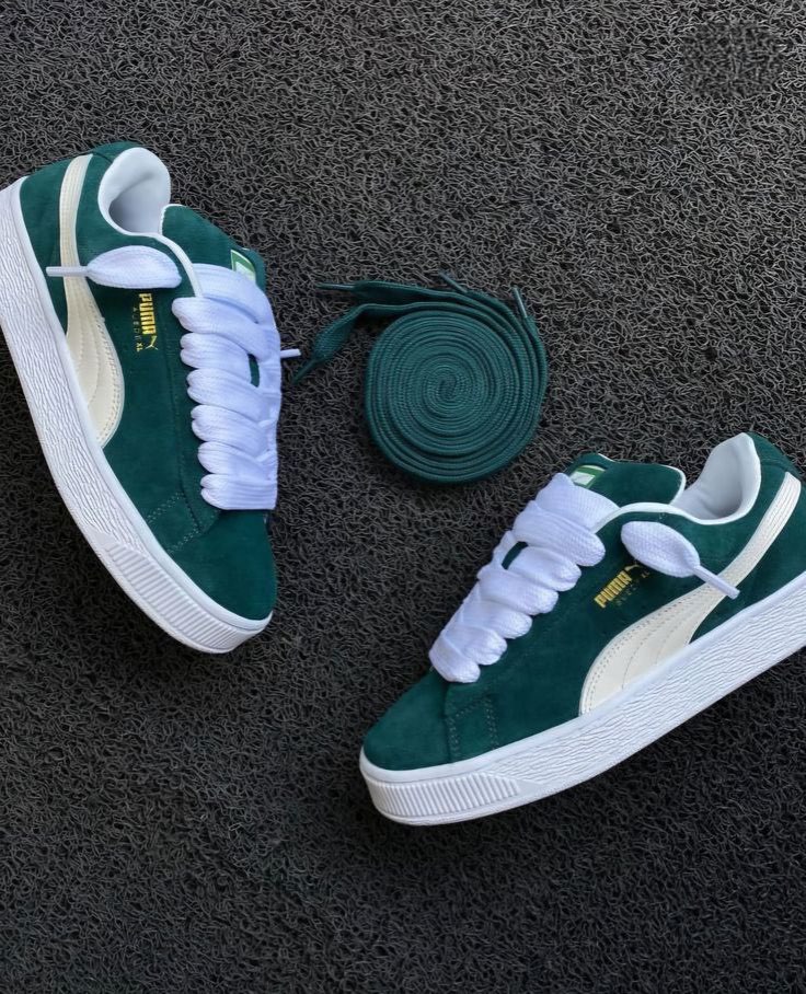 Puma Suede XL Forest Puma sneaker in dark green / white